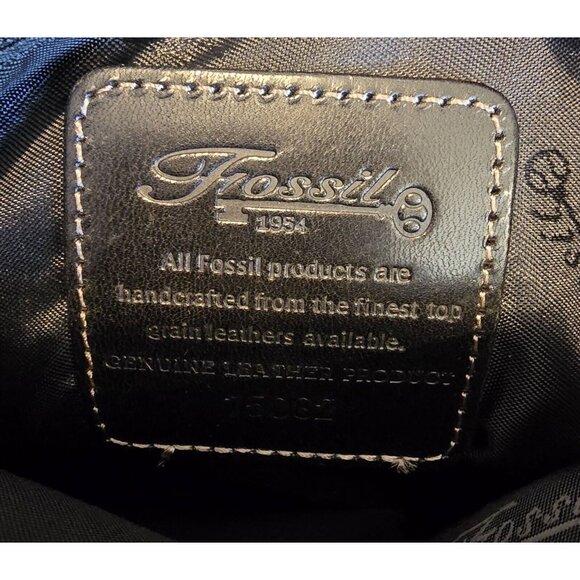 Fossil Tweed Bag Black/Brown Purse Detachable Shoulder Strap Included authentic - Picture 6 of 11